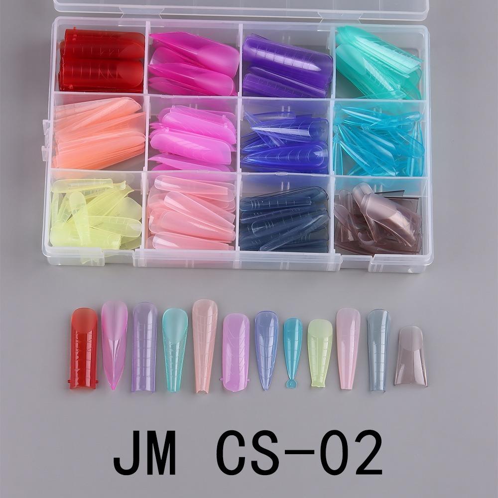 

Набір кольорових двосторонніх форм для нігтів, багаторазові кришталеві форми для нарощування нігтів, 2025, тіпси для нігтів для жінки 02