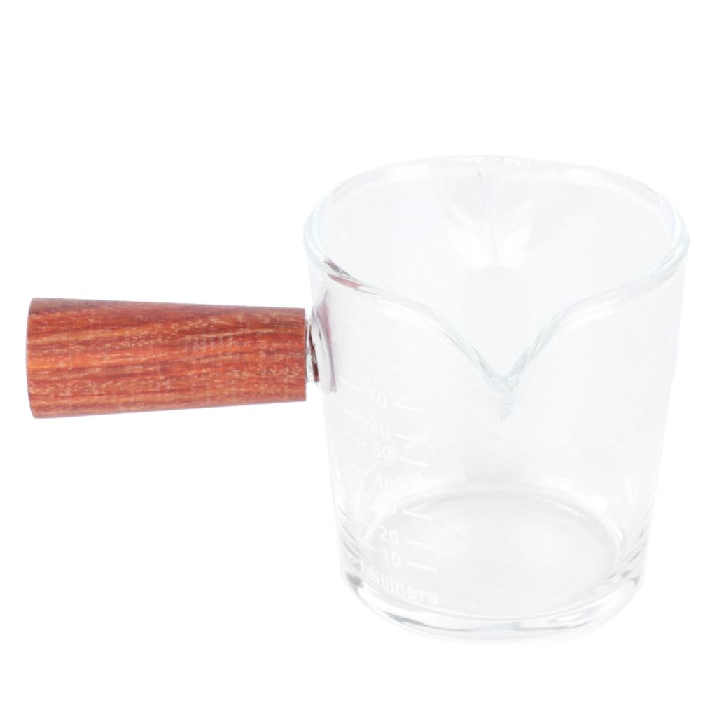 Double Mouth Glass Mug with Wooden Handle HeatResistant Cup Kitchen Gadgets for Home