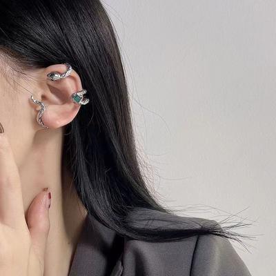 Trendy Creative Snake Shaped Ear Clip For Women Girls Personalized Exaggerated Earrings  Daily Jewelry Accessories Gifts