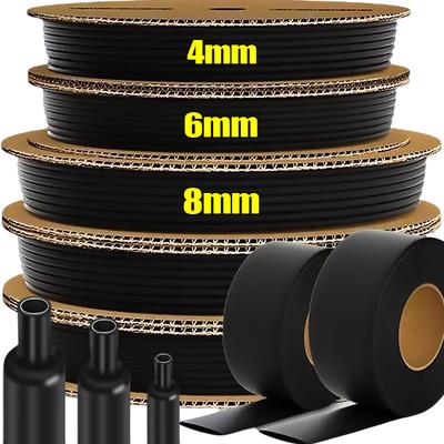 4:1 Black Heat Shrink Tubing Heat Shrinkable Tube Cable Sleeves Wire Cable Wraps Protecter Covers Industrial Heat-Shrink Tubings