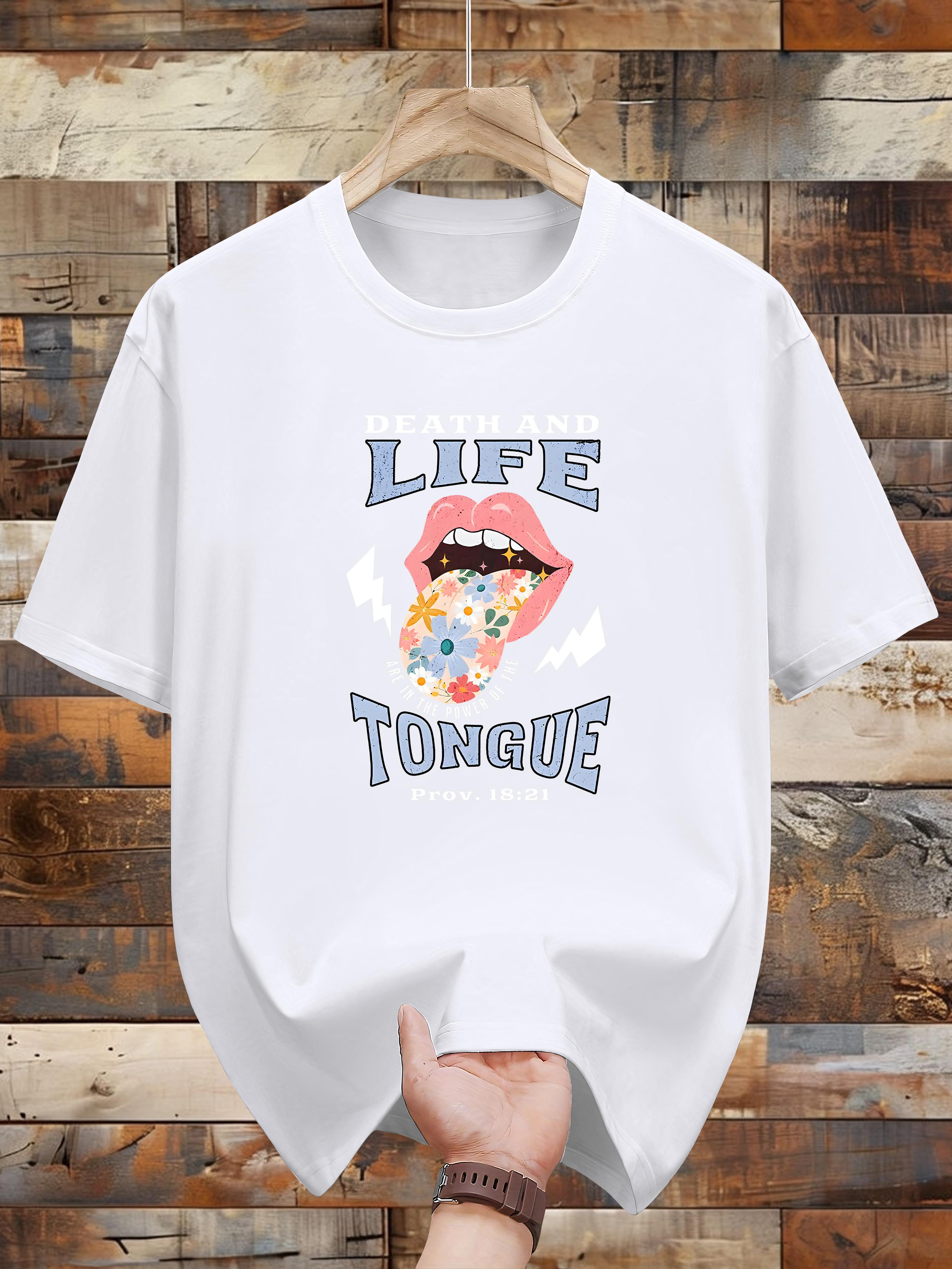 Niuwang Selection 200g 100% Cotton Short Sleeve T-shirt - Casual Graphic Print Tee with Bold Lips & Candy Design XL
