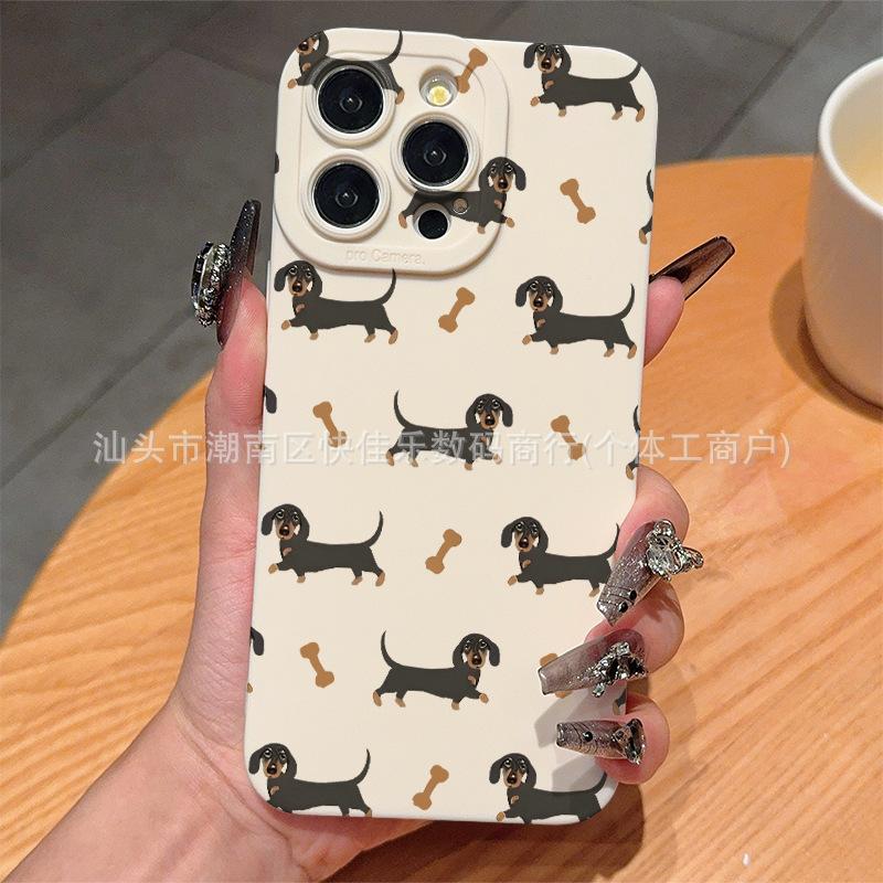 Cute Dachshund fits iPhone 16 Pro/17 phone cases, iPhone 15 protective cases, 14 Pro/13/12/11