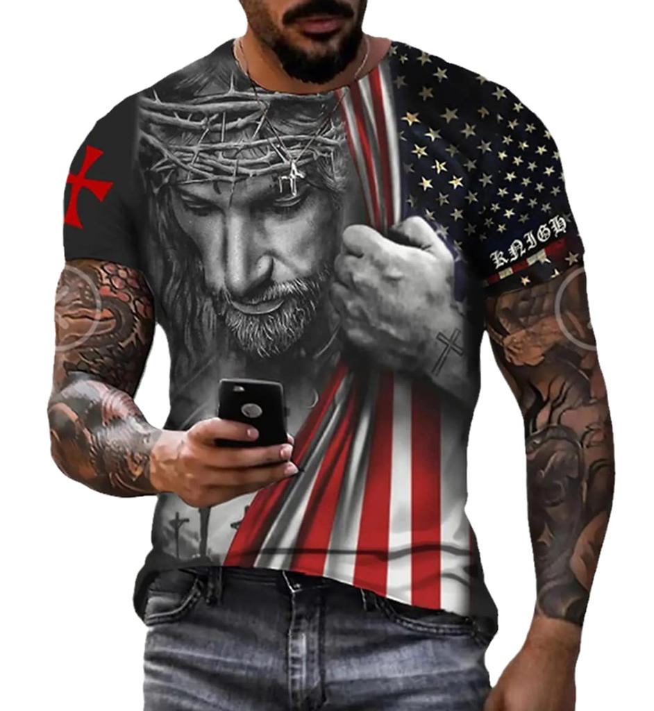 Men's Vintage Bones 3D Skeleton Man Print T-Shirt Summer Novelty Graphic T-Shirt Top Sport Running Speed Dry Plus Size Tops
