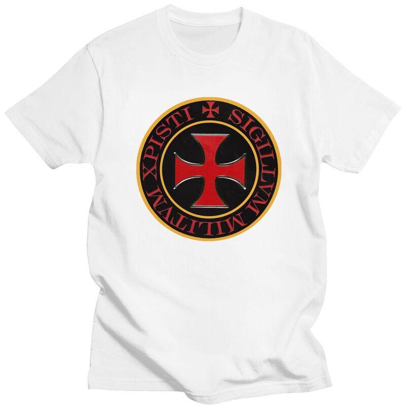 Custom Cool Knights Templar Cross T Shirt Men 100 Cotton Tshirt Christ Christian Crusades Tees Fashion Tshirt