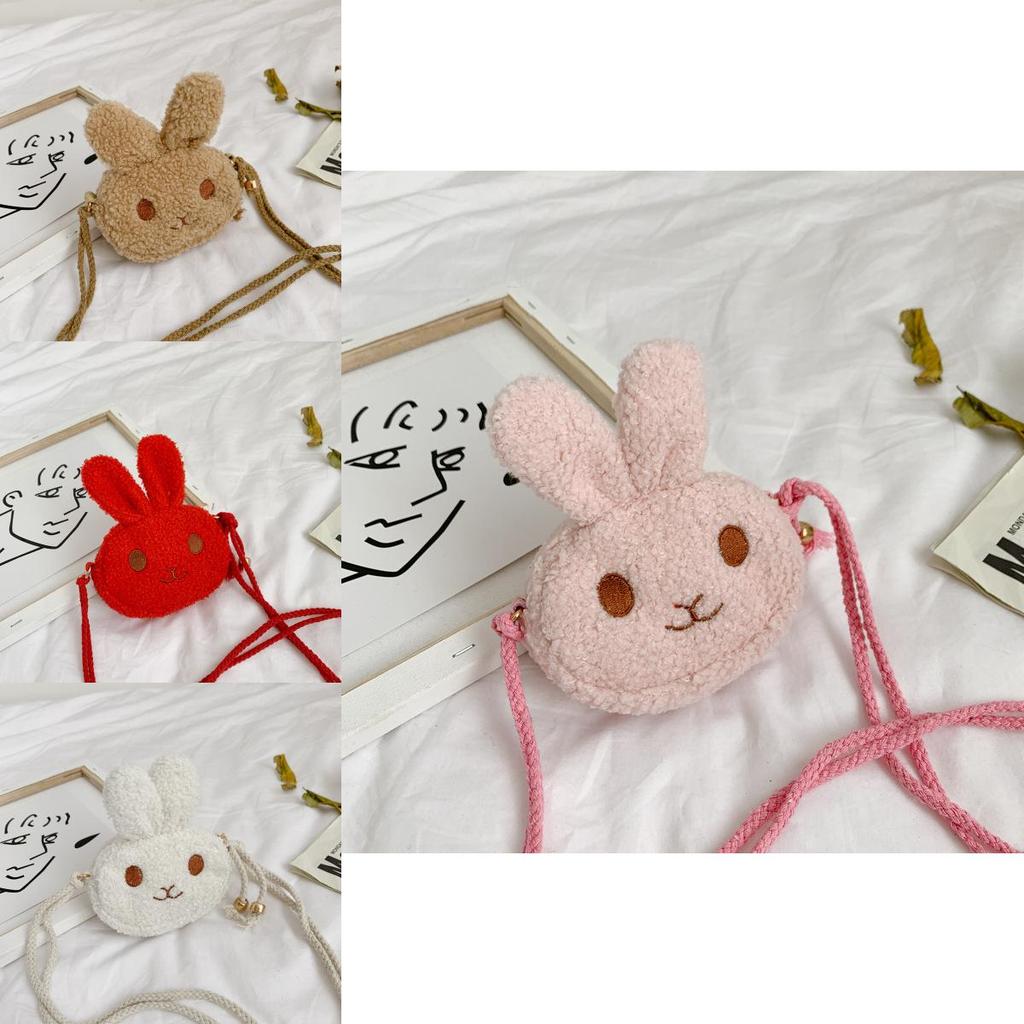 Adorable Cartoon Bunny Plush Bag For Toddlers Cute Shoulder Snack Bag