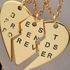3pcs Personalized Best Friends Forever Necklace Stainless Steel Engraved Puzzle Heart Friendship Pendant Necklaces Gift