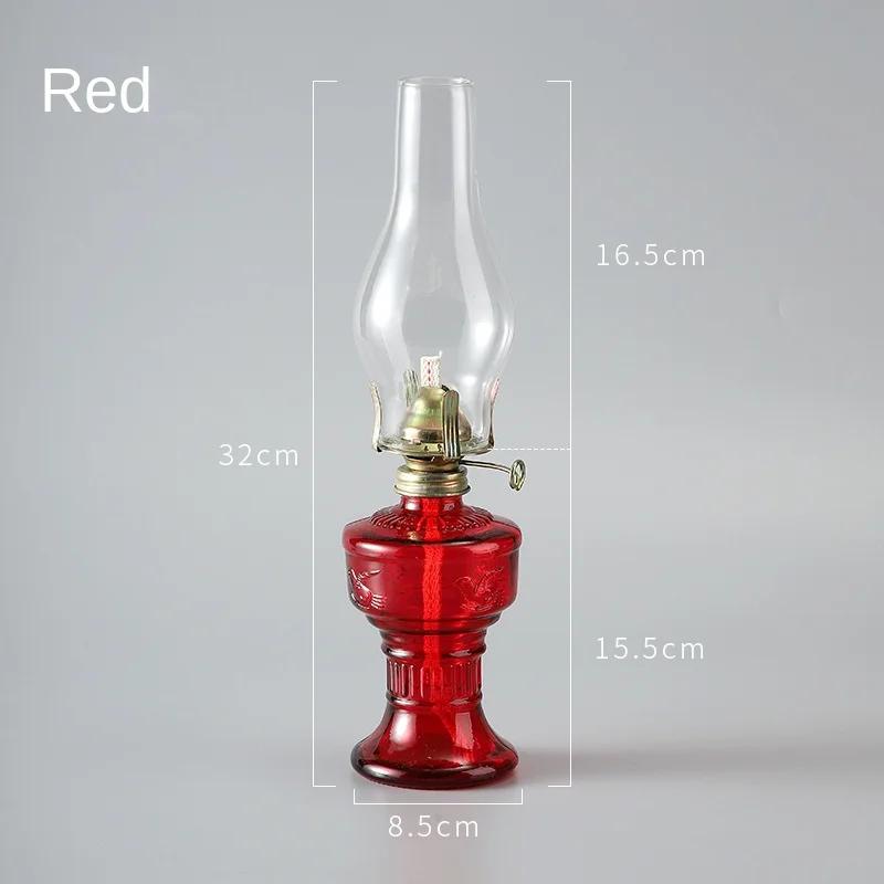 Rural Oil Lamp Lantern Glass Kerosene Lamp Retro Indoor Oil Lamp Home Decoration Lighting Oil Lamp