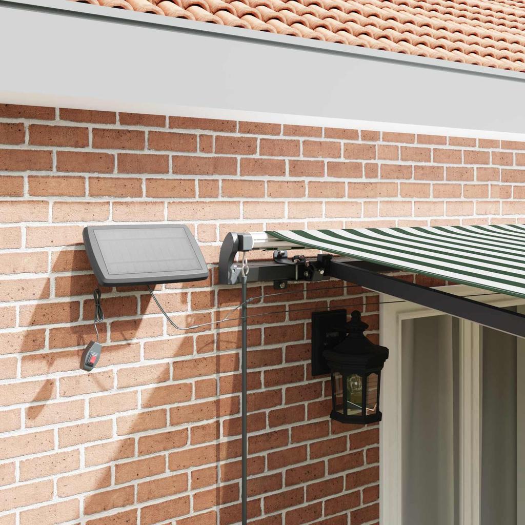 Retractable Awning Green and White 500 X 300 Cm