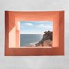 Oceanview window backdrop fabric digitalprinted polyester tapestries living rooms bedrooms macrame wall hanging room decor