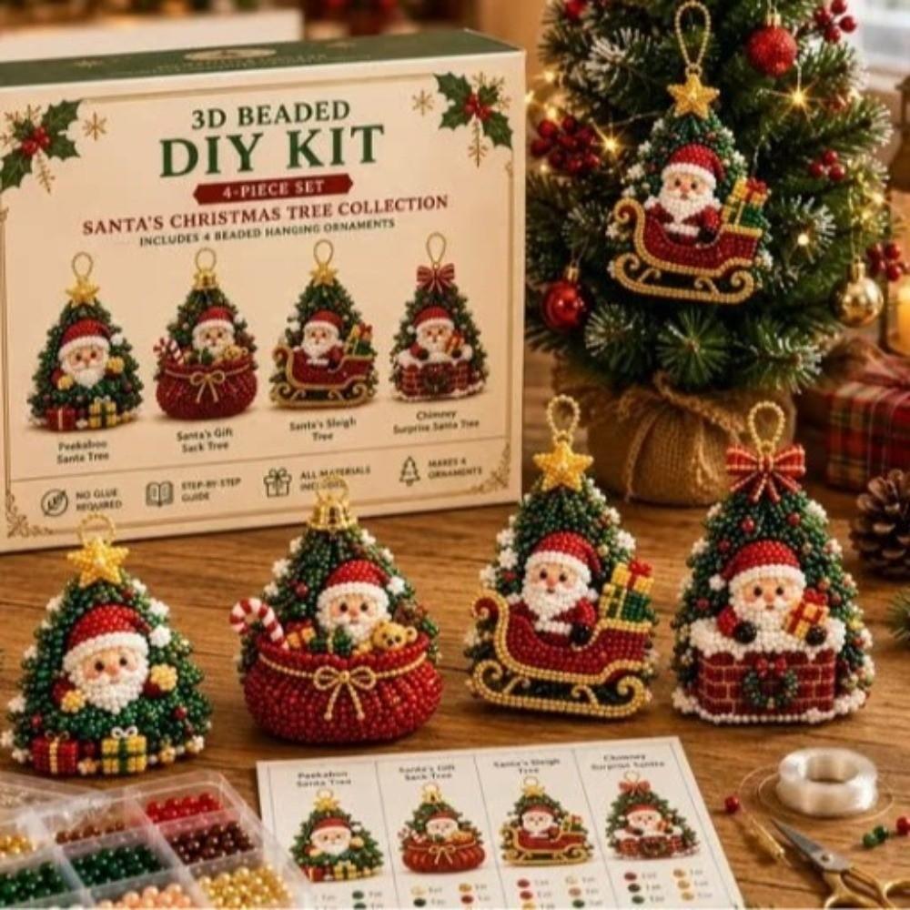Kerstman Kerst Parel Kunst Ambachtelijke Set Hond Kat Sneeuwpop Hert DIY Kralen Ambachtelijke Set Dieren Creatieve Handgemaakte Ornamenten Ambachtelijke Set