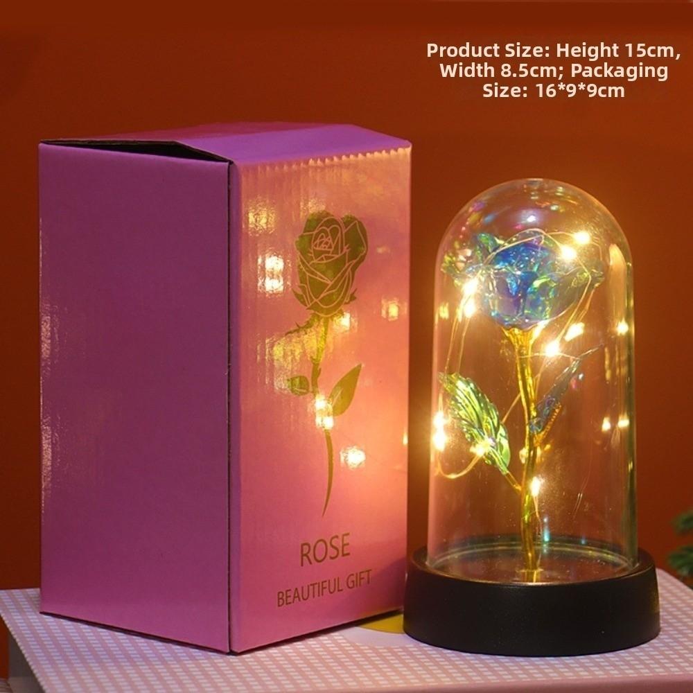 LED Gold Foil Rose Creative Gift Ornaments Artificial Rose Flowers Mother's Day