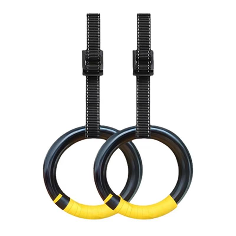 1Pair Gymnastic Rings 1000lbs Capacity with 1/2M Adjustable Buckle Straps Pull Up Exercise Rings Non-Slip Rings for Home Fitness