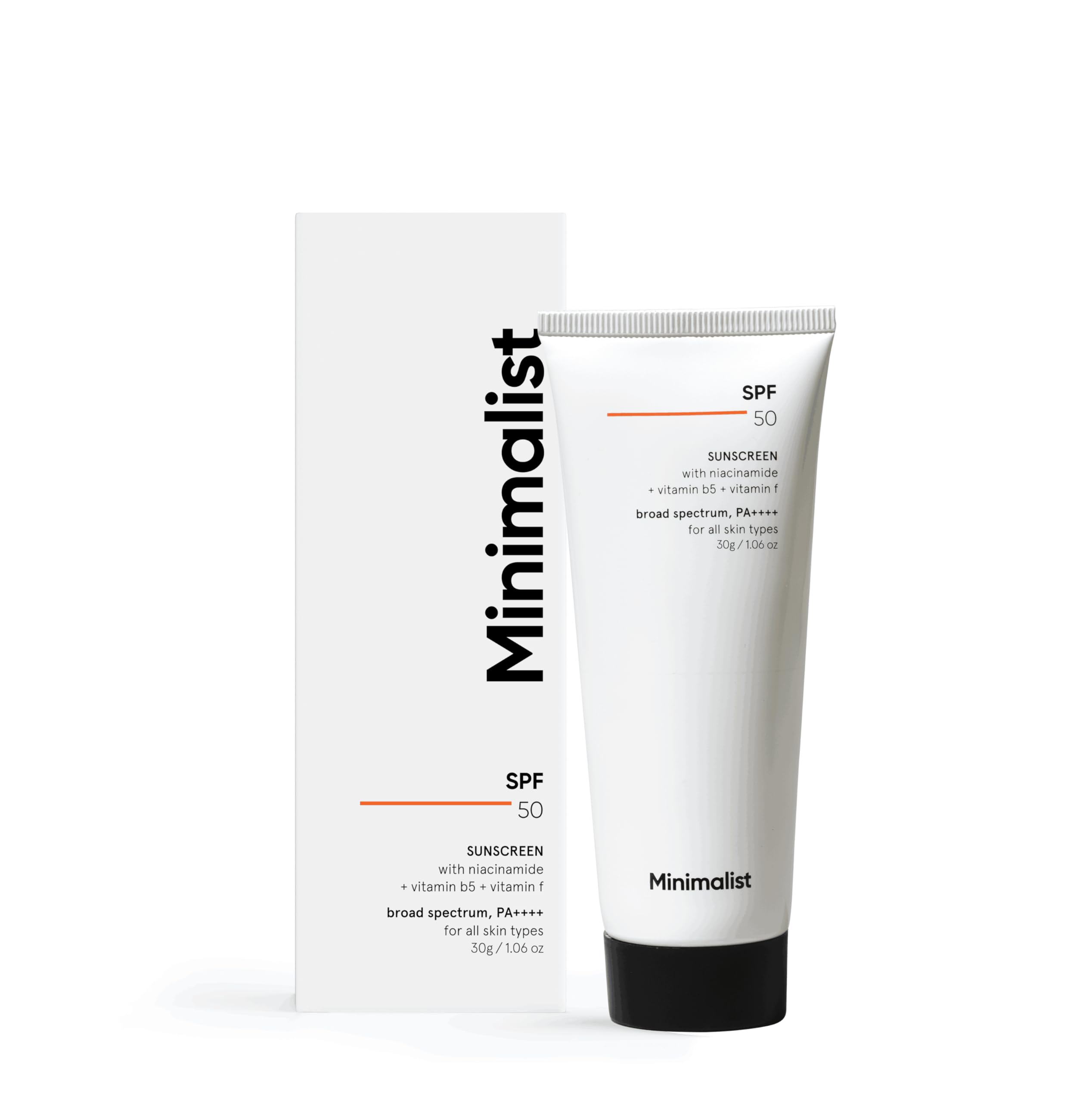 Минималистичный солнцезащитный крем SPF 50 PA+++ с ниацинамидом и мультивитаминами | Клинически протестирован в США (In-Vivo) | Легкий с Мультивитаминами | Без Wh
