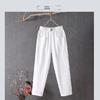 2025 Women’s Korean-Style Loose Straight-Leg Cotton Linen Pants – Summer Slimming Nine-Point Harem