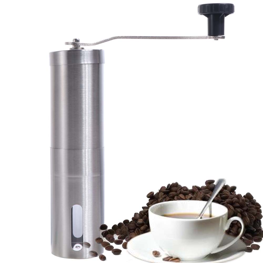 Stainless Steel Hand Crank Coffee Grinder Adjustable Handmade Hand Coffee Mill Ceramic Burrs Professional Manual Coffee Grinder