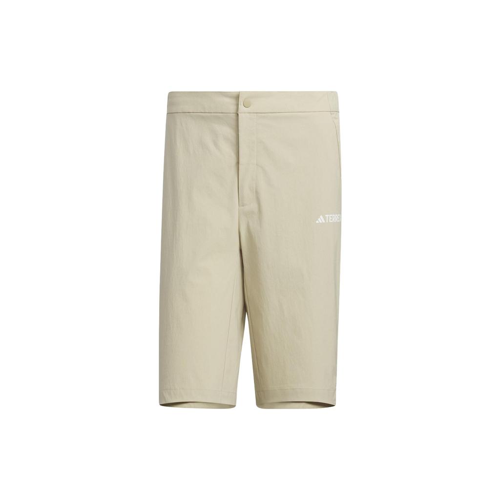Adidas Logo Letter Print Solid Color Loose Shorts Men Bottoms Beige IC4412