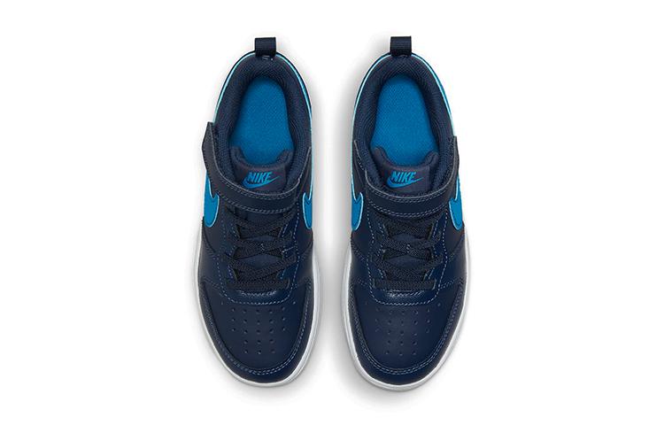 Nike Court Borough Low 2 Breathable And Lightweight Low Top Kids' Skateboarding Shoes Blue Children Aged 3 7 Years Old BQ5451-403