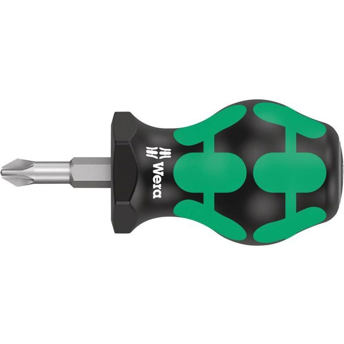 Wera 355 PZ Stubby 05008854001 Tournevis Cruciforme PZ 2 Longueur De La Lame: 25 Mm