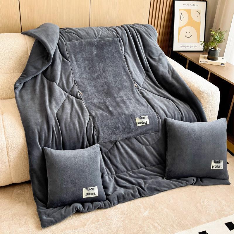 Milchsamt Zwei-in-Eins Kissen-Decke mit individuellem Logo für Büro oder Auto