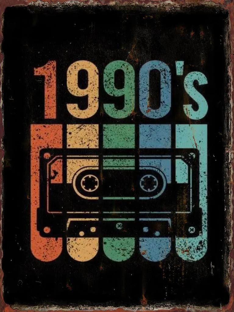 Vintage S Tape Cassette Metal Tin Sign Retro Wall Decor for Home Hallway Bedroom Living Room Iron Painting Plaque