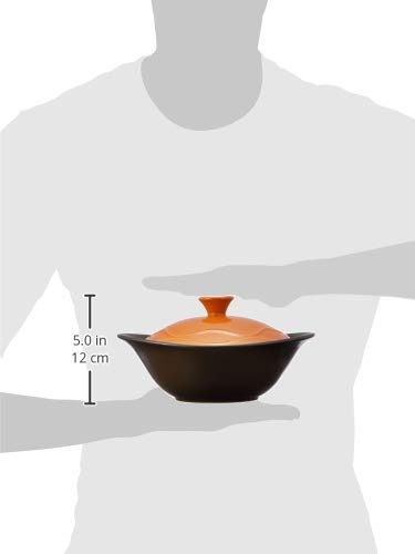 NARUMI Cook Bowl with Lid (Orange), 600cc, Heat-Resistant Ceramic, 41115-33021
