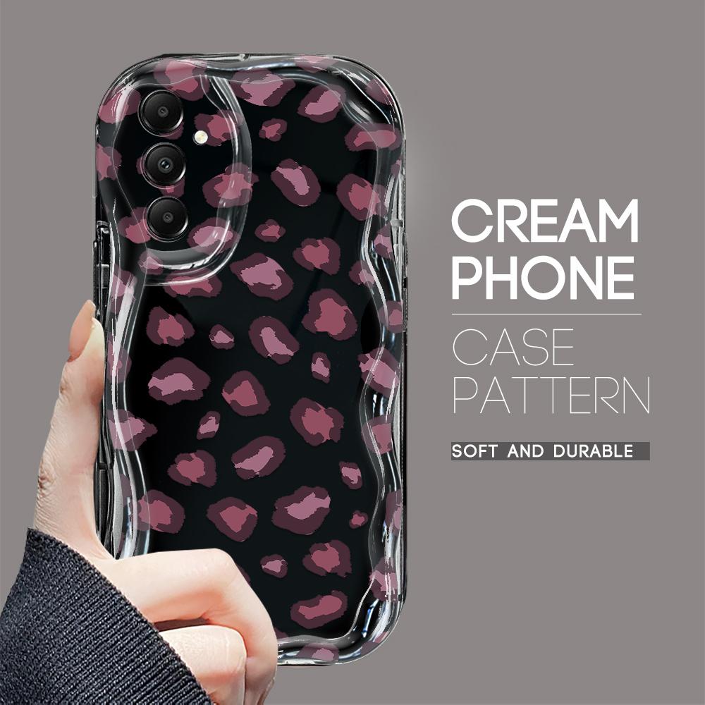 

Милый мультяшный узор, кремовая текстура, мягкий силиконовый чехол с волнистыми краями, чехол для телефона Samsung Samsung A23 чёрный