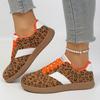 Leopard Print Flat Casual Shoes Women Spring Brand Designer Platform Sneakers Woman Lace Up Thick Sole Sport Shoes