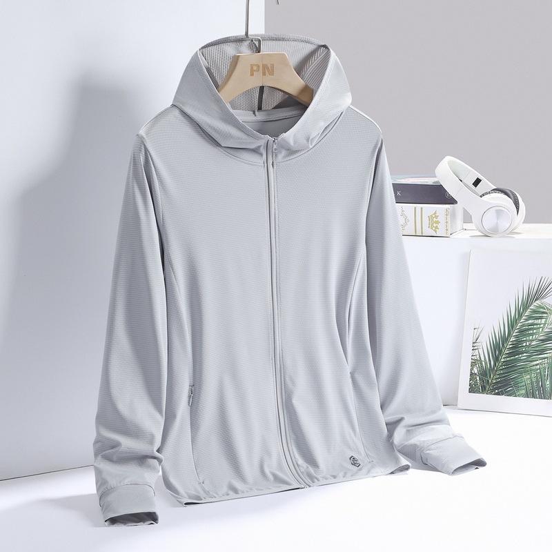 Солнцезащитная одежда Мужская тонкая куртка Летняя шелковая ультратонкая дышащая анти-ультрафиолетовая наружная солнцезащитная одежда для кожи Куртка мужская M серый