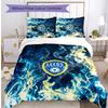 Leeds United Fußball Bedrucktes 3-teiliges Bettwäscheset, Bequemes hautfreundliches Schlafzimmer Bettbezug-Set