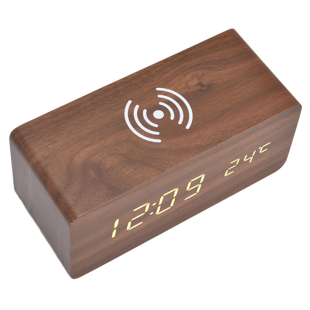 Digital väckarklocka Trådlös laddning Automatisk temperaturdetektering Säker Stabil LED Elektronisk