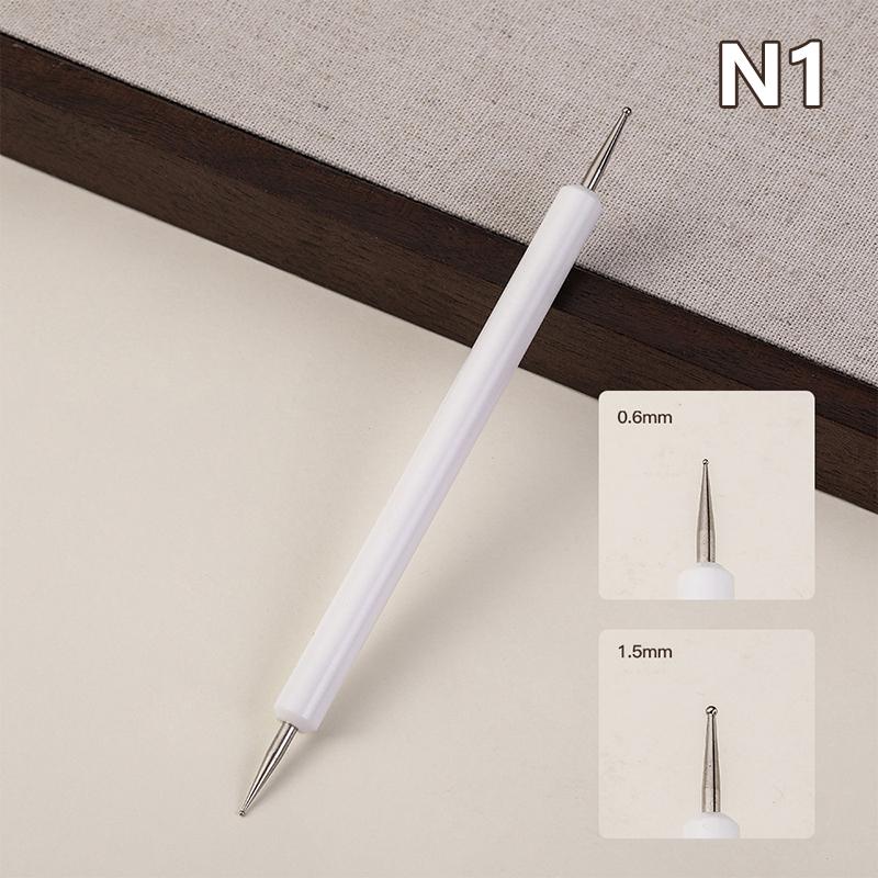 

1 шт. Ручка для доттинга для нейл-арта с ручкой из бусин, двухсторонняя, для рисования, маникюрные инструменты as the picture