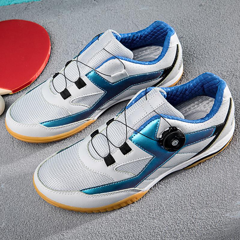 New rotary buckle casual badminton shoes breathable couple lightweight table tennis sports shoes men's tennis training shoes