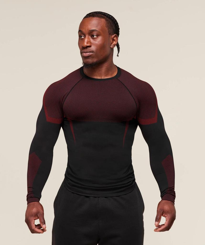 GYMSHARK Top a Manica Lunga da Corsa e Fitness - Casual, Traspirante, Vestibilità Aderente