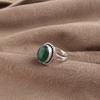 Natural Green Onyx Cab Gemstone 925 Sterling Silver Designer Women Ring Anniversary Gift For Wife RR-84-23