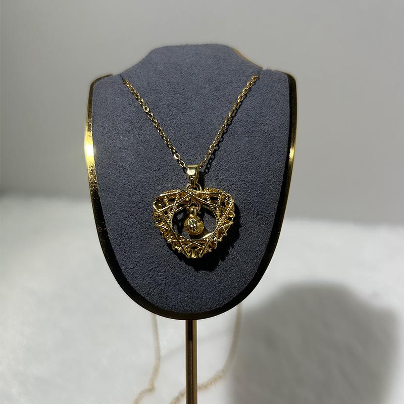 18K Heart Dream Weave Copper-Plated Necklace - High-End Clavicle Chain for Qixi Festival Valentine's Day Gift