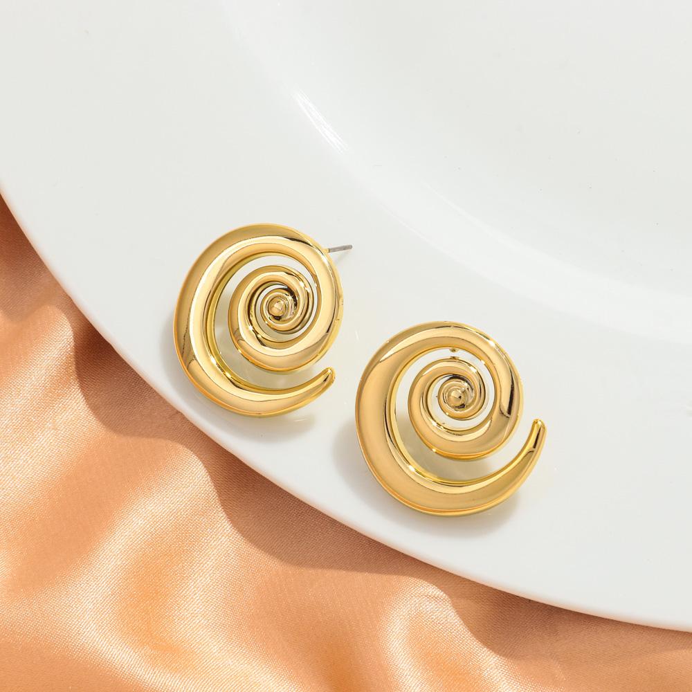 New Statement Irregular Geometric Stud Earrings for Women Exaggerated Wrinkle Circle Acrylic Earring Personalized Jewelry Gift