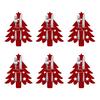 6/12Pcs Christmas Tree Cutlery Holder Bag Spoon Fork Dinner Flatware Cover Pouch Xmas Festival Holiday Party Dining Table Decoration Party Supplies