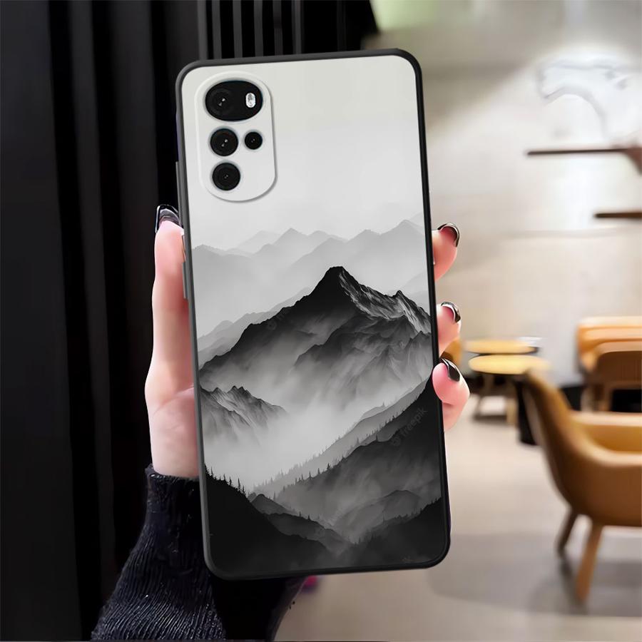 Phone Cover Case for Motorola Moto G71 G51 G73 G53 G30 G60s G32 G52 G50 Edge 20 Pro 30 Lite G22 Edge40 Ink Art Print Japanese