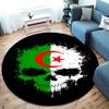 Algeria Flag Round Area Rug,Carpet Rug for Living Room Bedroom Sofa Playroom Decor,Non-slip Floor Mat