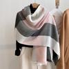 Women Winter Cashmere Scarf  Stripe Pashmina Luxury Brand Shawls and Wraps Bufanda Hijab Travel Stoles Echarpe Warm Blanket