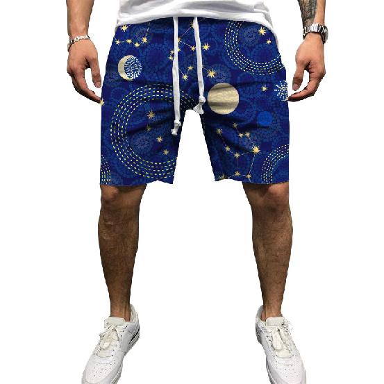 European And American Men'S Summer New 3D Printed Drawstring Loose Sports Shorts Men'S Beach Pants