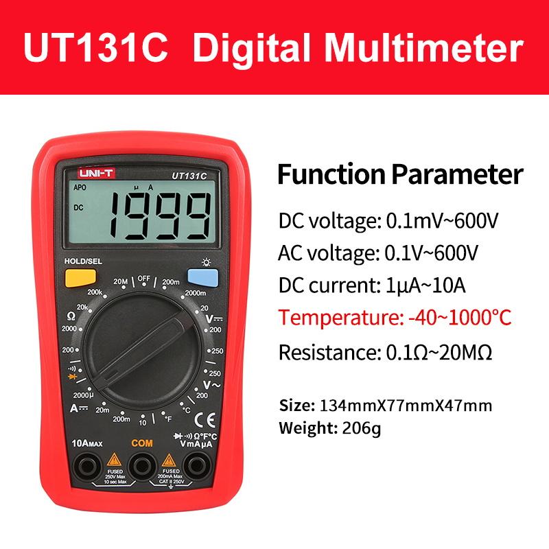 UNI-T Taschenmultimeter UT131 Serie Digitales Amperemeter Voltmeter Widerstandsprüfer Multimeter Diodentest
