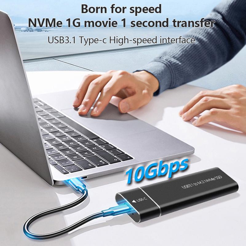 Carcasa SSD M.2 NVMe USB3.1 Almacenamiento Externo Carcasa HDD 10Gbps Caja SSD PCIe Para Disco Duro SSD NGFF SATA Para PC Portátil