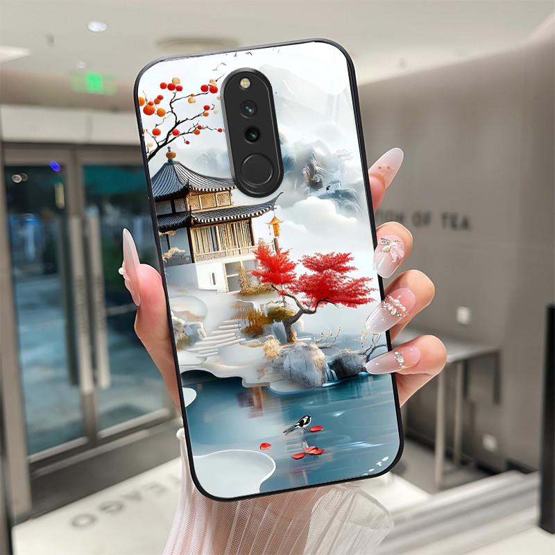 

Beautiful Rose Flower Cute Cartoon Cats Case For Xiaomi Redmi 8 8A Tempered Glass Phone Case Protective Back Cover Hard Shell Redmi 8
