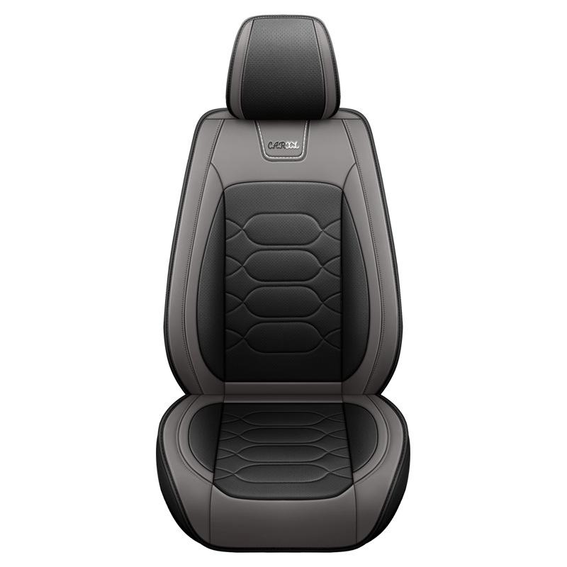 New 1PC Luxury Universal 5D PU Leather Front Seat Cover Car Seat Mat Waterproof Car Seat Protector Breathable(Only Seat Cover)