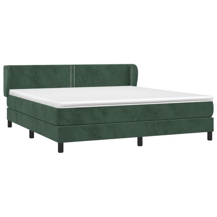 3127448 vidaXL Divan Bed and Mattress Dark Green 180x200cm Velvet