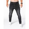 Men Skinny Jeans Slim Fit Stretchy Ripped Biker Denim Pants Elastic Waist Jogger Harem Pants for Men
