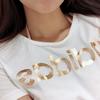 adidas Folie Linear Einfach Gold Buchstaben Druck Rundhals Kurzarm T-Shirt Damen Oberteile Weiß CV4567