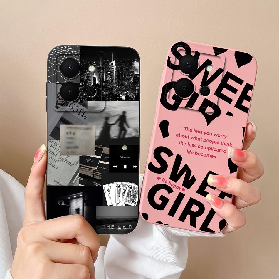 For Vivo Y36 4G 5G Phone Case Cute Design Camera Protection Back Cover For Vivo Y 36 Soft Liquid Silicone Shockproof Funda Shell