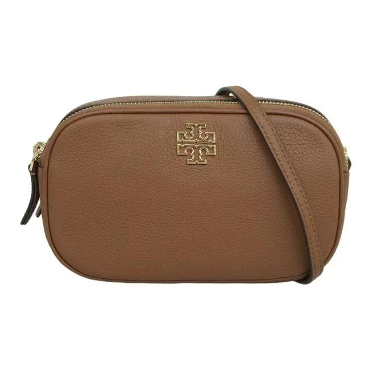 

Tory Burch Britten Leather Crossbody Bag Women Bags Gold Tan 157733-909 Basic Set (Bag+Dust Bag)